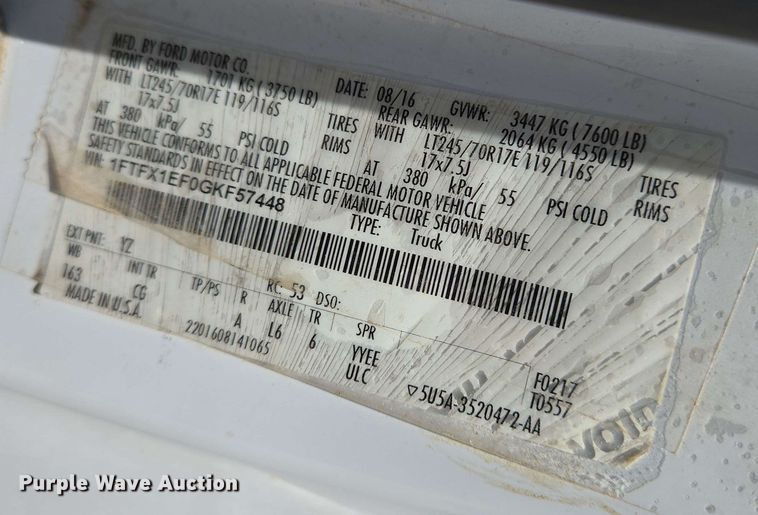 image for item EO0800 2016 Ford F150 SuperCab pickup truck