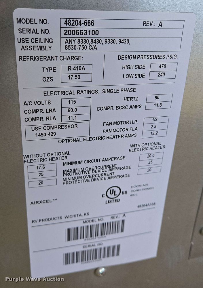 image for item EO0811 Coleman Mach 48204-666 air conditioner