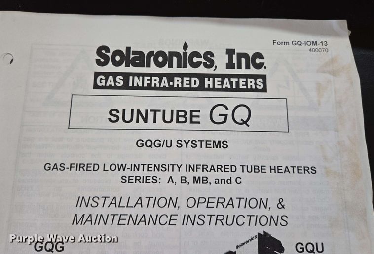 image for item EO0812 Solaronics Gas INFRA-RED heater