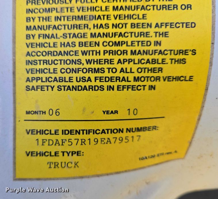 image for item EO0825 2009 Ford F550 Super Duty XL bucket truck