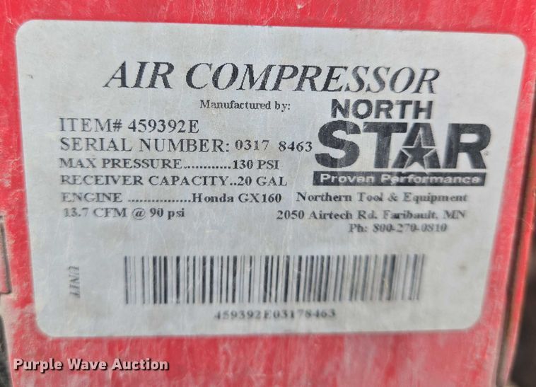 image for item EO0966 North Star air compressor