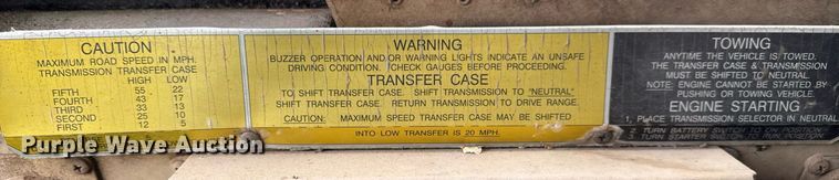 image for item EQ1484 1986 AM General Corporation M925 truck cab and chassis