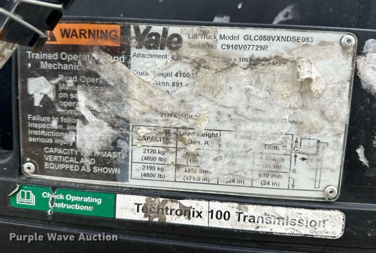 image for item EQ4794 Yale GLC050VXNDSE083 forklift