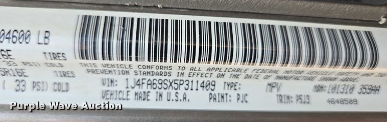 image for item ER5229 2005 Jeep Wrangler Rubicon SUV