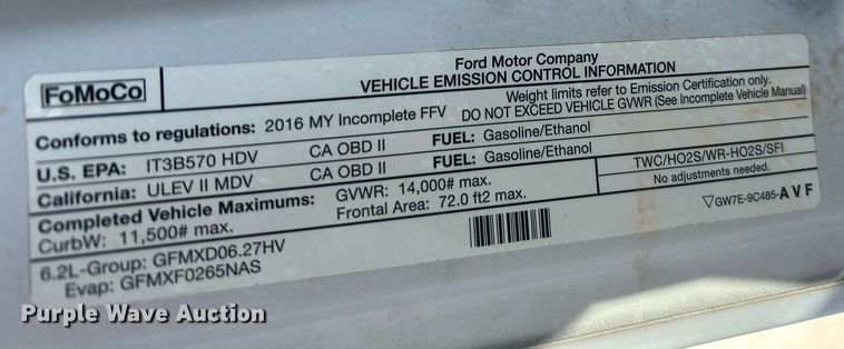 image for item EX9260 2016 Ford F350 Super Duty utility / service truck