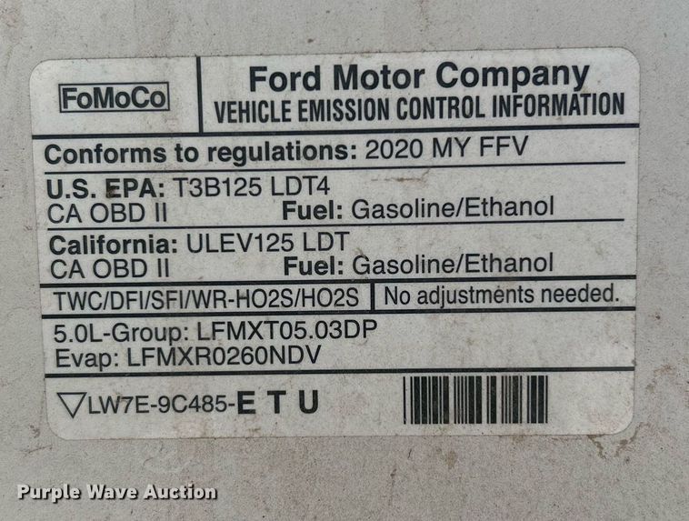 image for item EX9264 2020 Ford F150 XL SuperCrew pickup truck