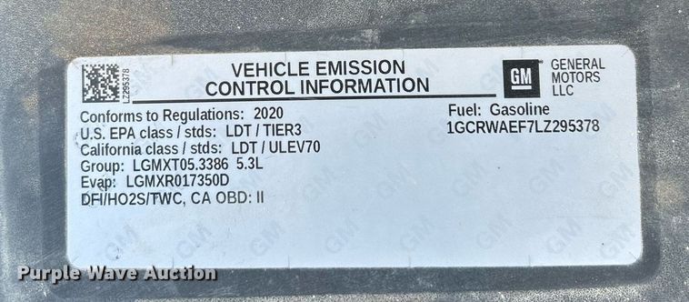 image for item EX9266 2020 Chevrolet Silverado 1500 Double Cab pickup truck