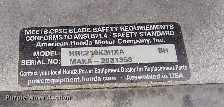 image for item IP9601 (4) Honda HRC216K3 push mowers