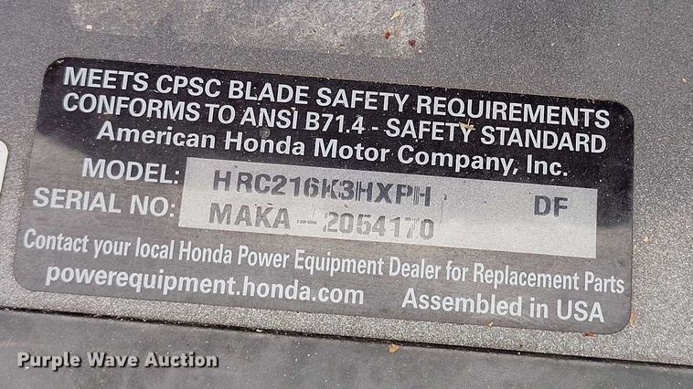 image for item IP9601 (4) Honda HRC216K3 push mowers