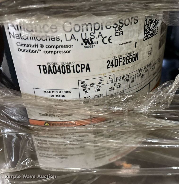 image for item ND9775 (320) Alliance Compressors LLC scroll compressors