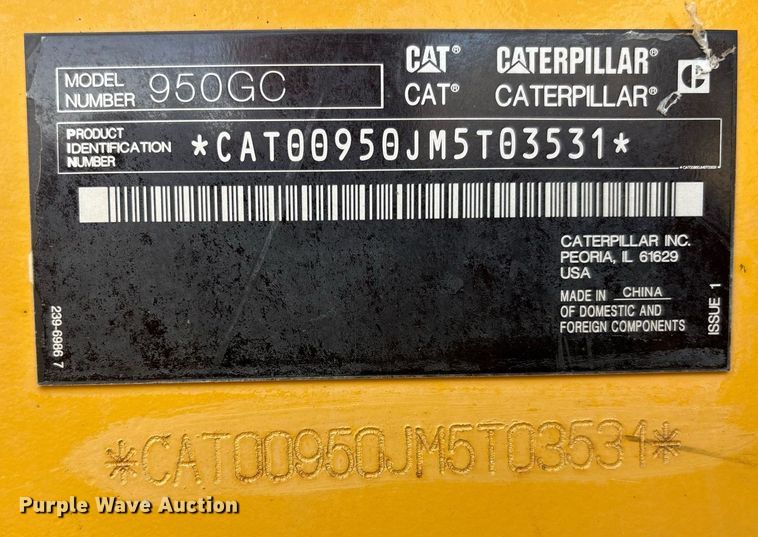 image for item DH8648 2020 Caterpillar 950GC wheel loader