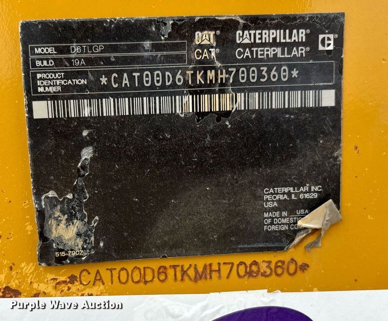 image for item DH8649 2017 Caterpillar D6T LGP dozer