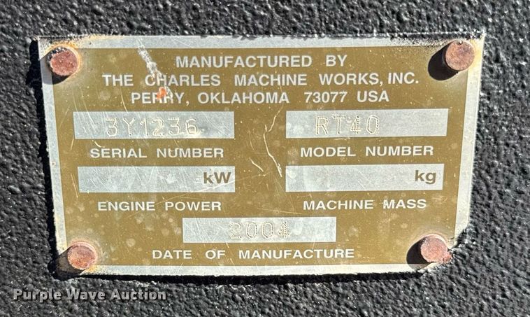 image for item DH9954 2004 Ditch Witch RT40 trencher