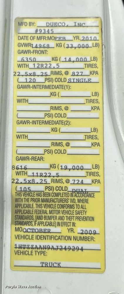 image for item DH9981 2010 International SA615 digger derrick truck