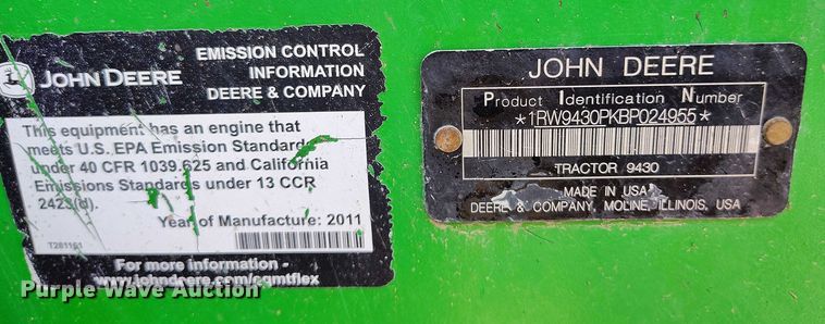 image for item DP4940 2010 John Deere 9430 4WD tractor