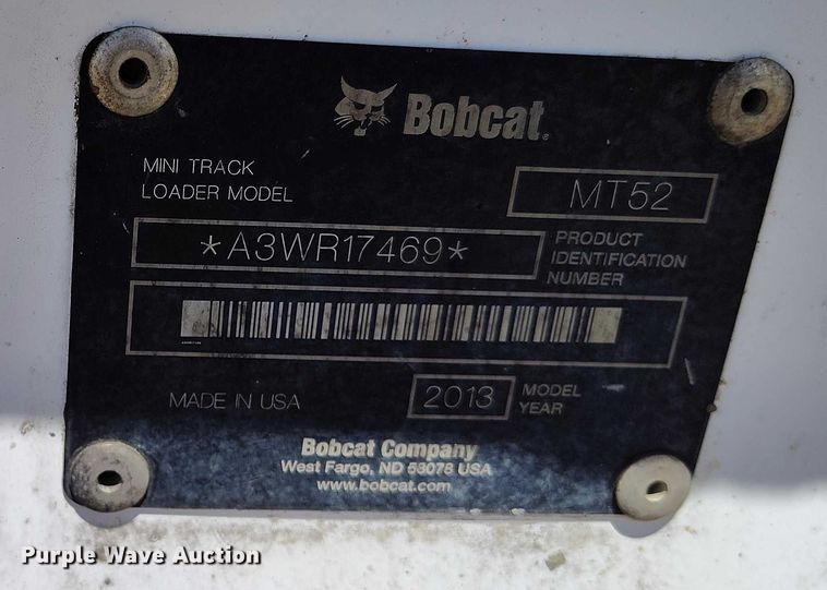 image for item DP4950 2013 Bobcat MT52 compact utility loader