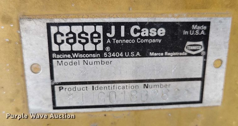 image for item DP4954 1994 Case 580 Super K backhoe