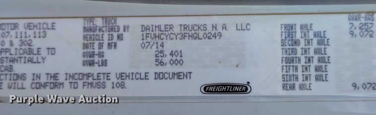image for item DP4955 2015 Freightliner Business Class M2 digger derrick truck