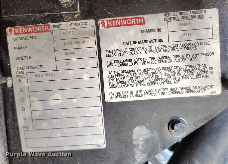 image for item DP4976 1994 Kenworth T600 semi truck
