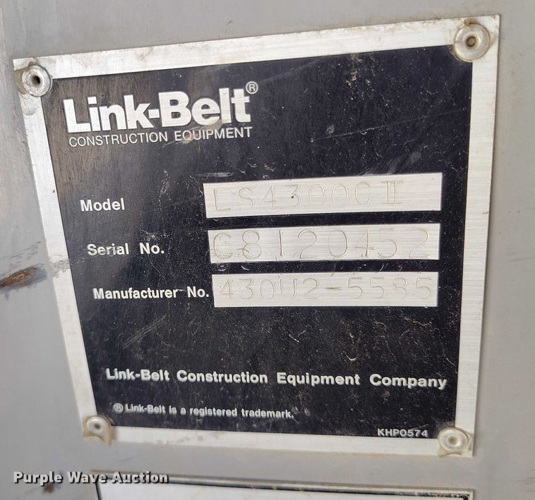 image for item DP4977 1988 Link Belt 4300 C Series excavator