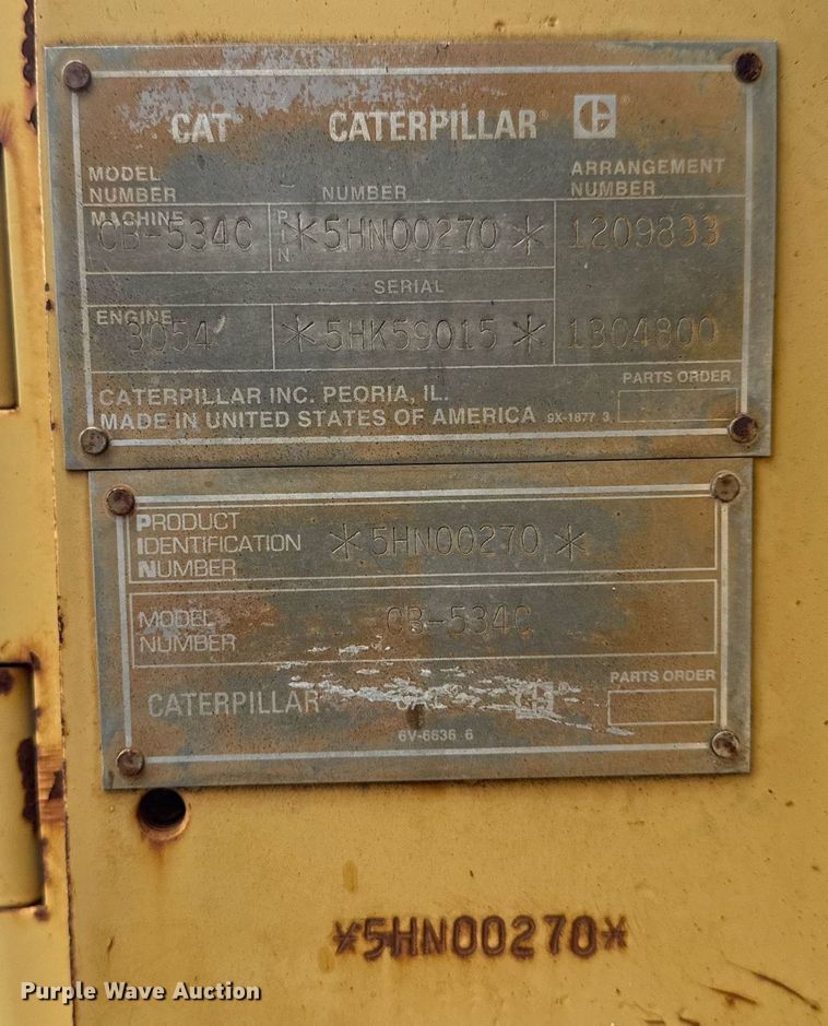 image for item DS3727 1997 Caterpillar CB 534C double drum vibratory roller