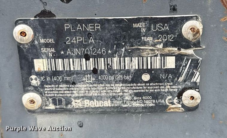 image for item DS3728 2012 Bobcat 24PLA skid steer cold planer