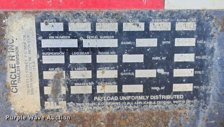image for item DT6856 1997 Circle R Inc. 34HSD side dump trailer