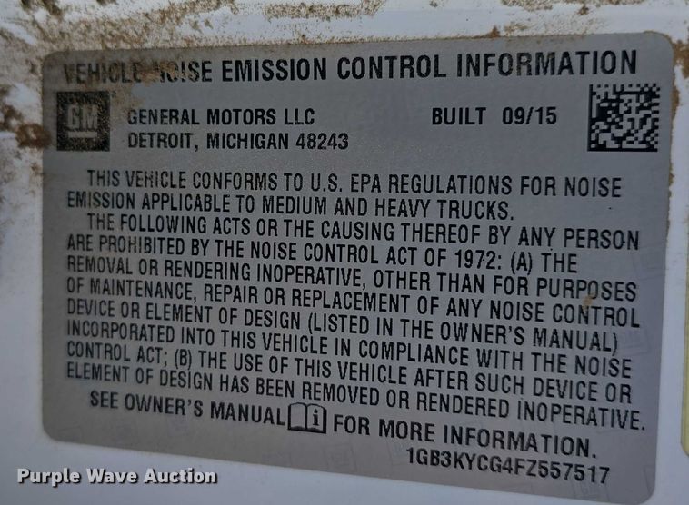 image for item DT6865 2015 Chevrolet Silverado 3500HD  utility bed pickup truck