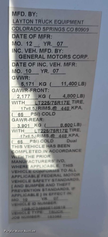 image for item DT6866 2008 Chevrolet Silverado 3500HD utility bed pickup truck