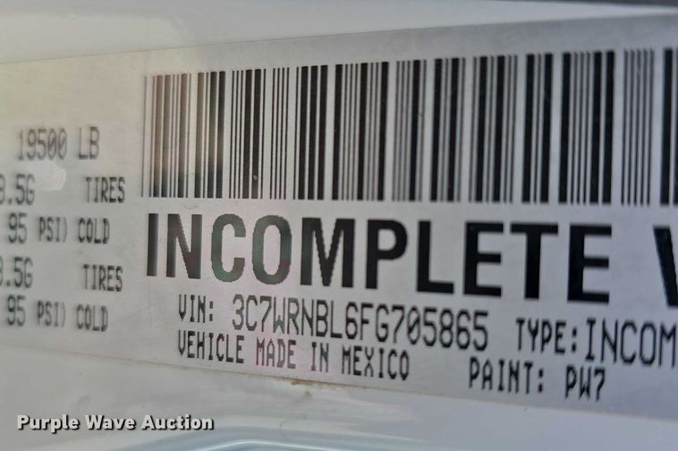 image for item DT6869 2015 Dodge  Ram 5500 utility / service truck