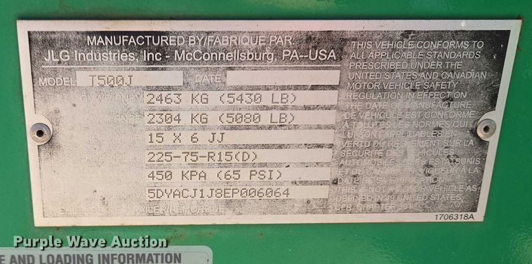 image for item DT7179 2014 JLG T500J boom lift