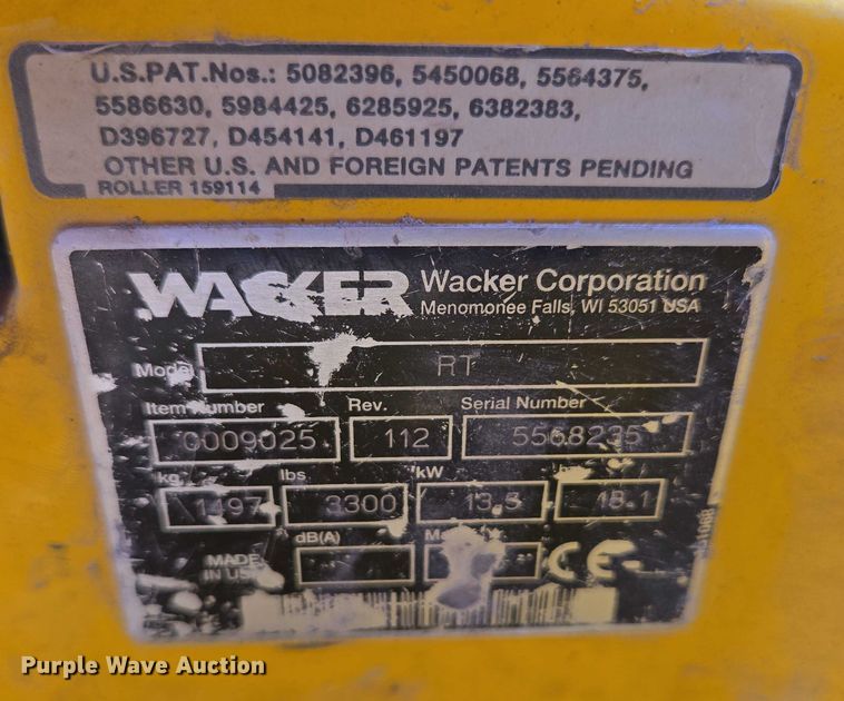 image for item DT7180 (2) Wacker RT560 trench compactors