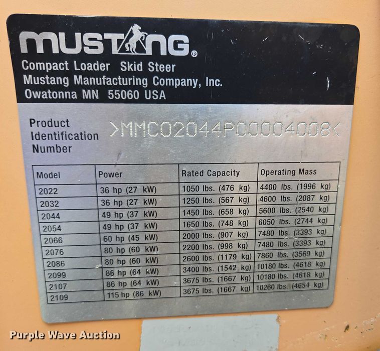 image for item DT7181 2006 Mustang 2044 skid steer loader