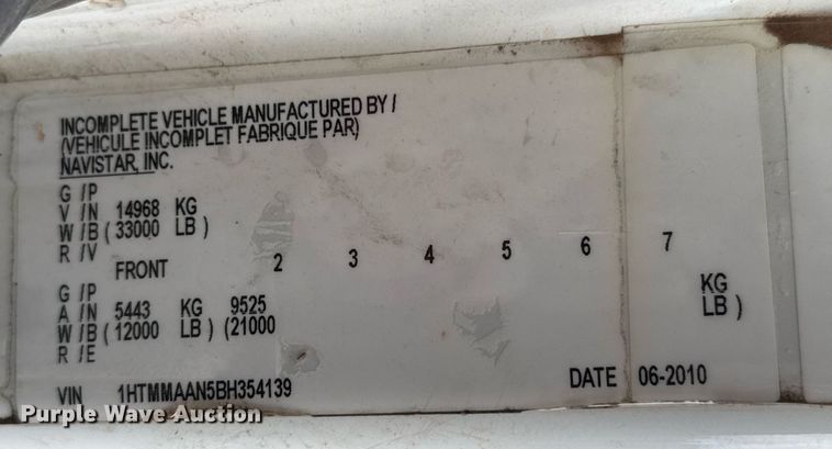 image for item DU9057 2011 International 4300 bucket truck