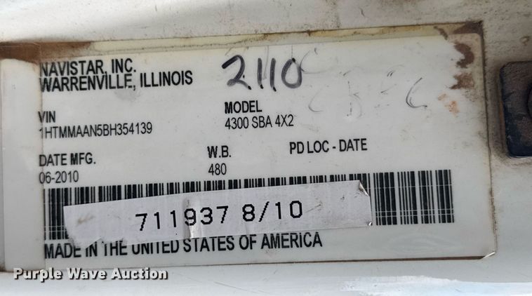 image for item DU9057 2011 International 4300 bucket truck