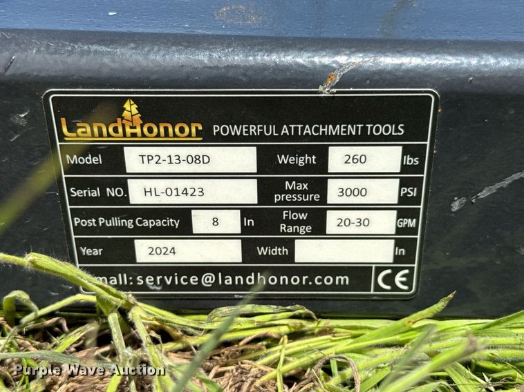 image for item DU9082 2024 LandHonor TP2-13-08D skid steer tree puller