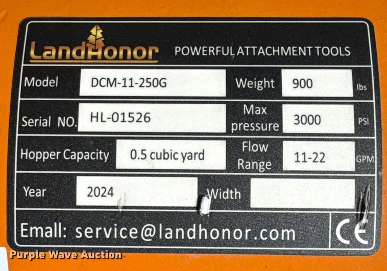 image for item DU9093 2024 LandHonor DCM-11-250G skid steer concrete mixer