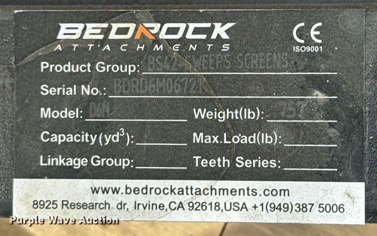 image for item DU9119 Bedrock Attachments BS42 dozer attachments