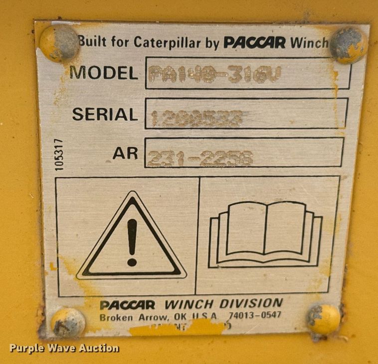 image for item DU9127 Caterpillar PA140-316V winch