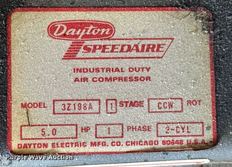 image for item DU9143 Dayton Speedaire 3Z198A air compressor