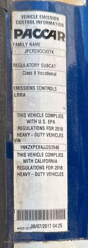 image for item DV2626 2018 Kenworth T880 dump truck