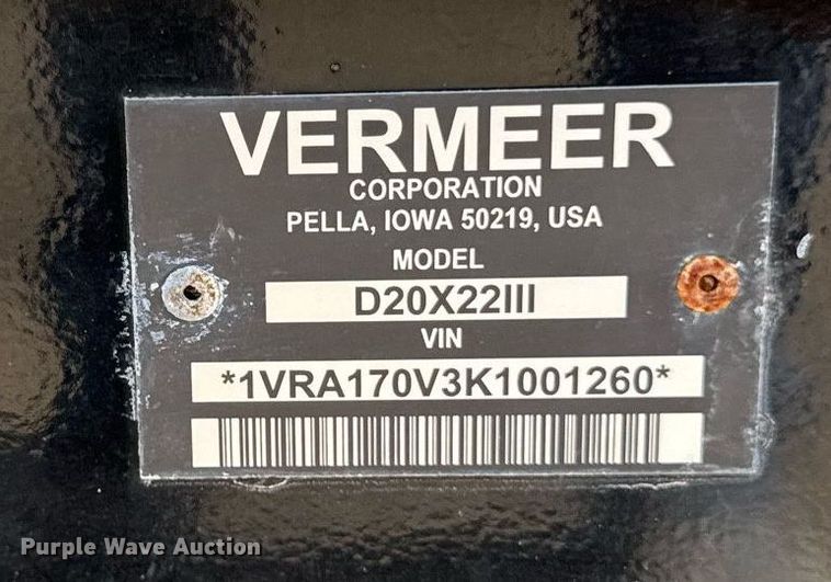 image for item DV2636 2019 Vermeer D20x22 Navigator S3 directional boring unit