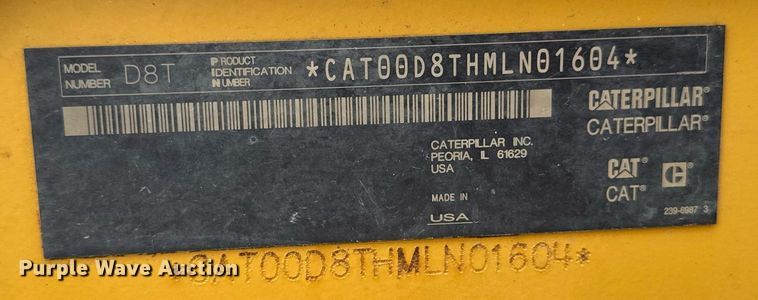 image for item DV2653 2012 Caterpillar D8T LGP dozer