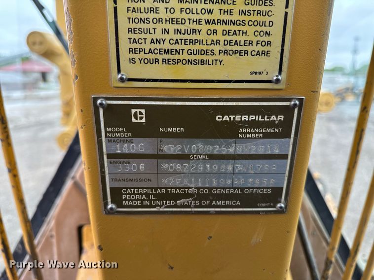 image for item DV2655 1985 Caterpillar 140G motor grader