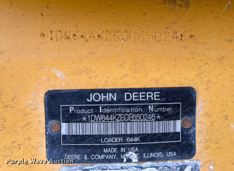 image for item DV2707 2013 John Deere 644K wheel loader