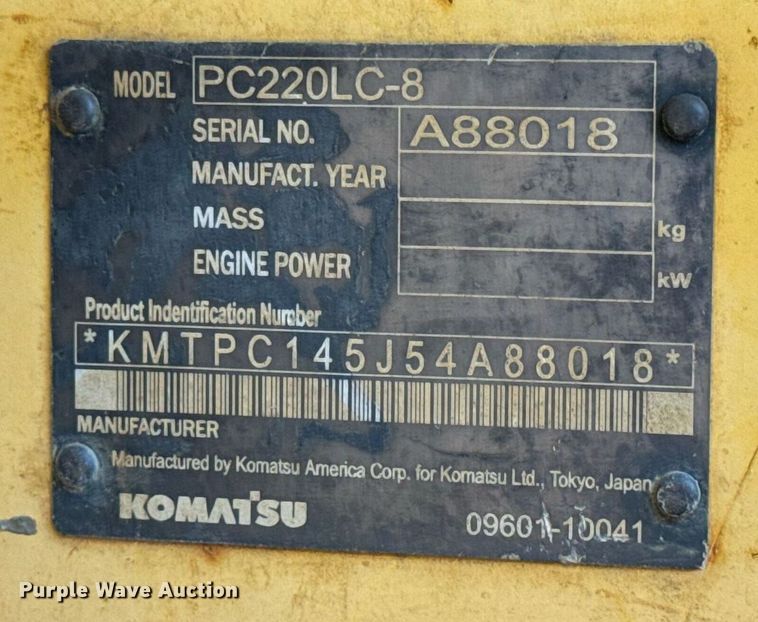 image for item DV4051 2006 Komatsu PC220LC-8 excavator