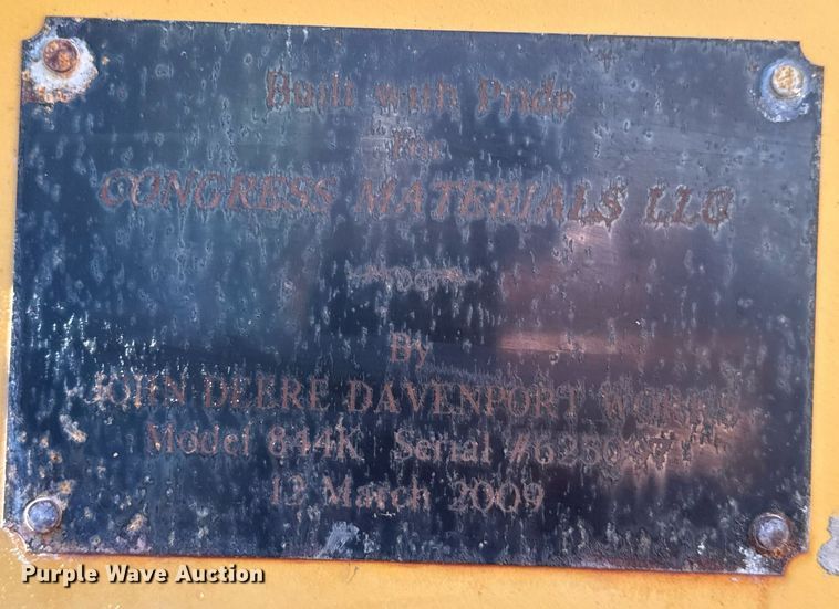 image for item DV4052 2009 John Deere 844K wheel loader