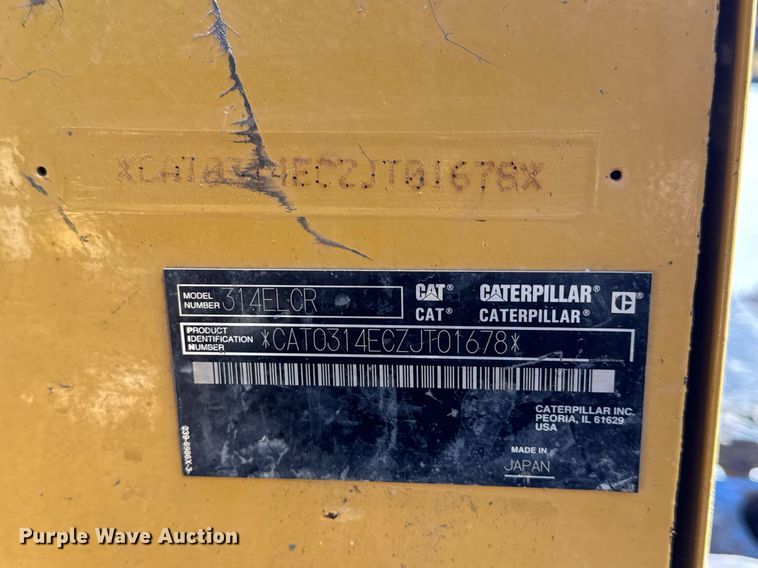 image for item DV4058 2016 Caterpillar 314ELCR excavator