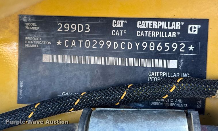 image for item DV4059 2021 Caterpillar 299D3 tracked skid steer loader