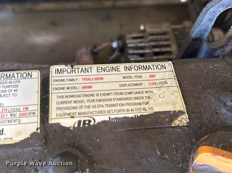 image for item DV4064 2009 Ingersoll Rand P185WIR air compressor